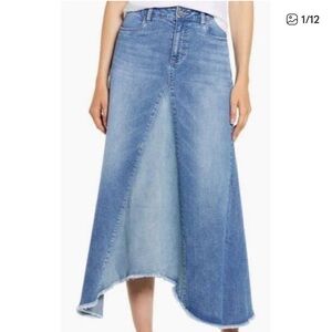 Wash Lab two tone denim midi skirt Sz 34